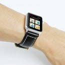 Leather Wrist Watch Band with Stainless Steel Buckle for Apple Watch Series 3 & 2 & 1 38mm(Black)