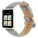 Leather Wrist Watch Band with Stainless Steel Buckle for Apple Watch Series 3 & 2 & 1 38mm(Grey)