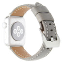 Leather Wrist Watch Band with Stainless Steel Buckle for Apple Watch Series 3 & 2 & 1 38mm(Grey)