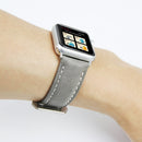 Leather Wrist Watch Band with Stainless Steel Buckle for Apple Watch Series 3 & 2 & 1 38mm(Grey)