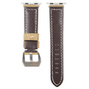 Leather Wrist Watch Band with Stainless Steel Buckle for Apple Watch Series 3 & 2 & 1 38mm(Khaki)