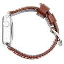 Leather Wrist Watch Band with Stainless Steel Buckle for Apple Watch Series 3 & 2 & 1 38mm(Dark Brown)
