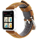 Leather Wrist Watch Band with Stainless Steel Buckle for Apple Watch Series 3 & 2 & 1 38mm(Brown)