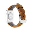 Leather Wrist Watch Band with Stainless Steel Buckle for Apple Watch Series 3 & 2 & 1 38mm(Brown)