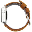Leather Wrist Watch Band with Stainless Steel Buckle for Apple Watch Series 3 & 2 & 1 38mm(Brown)