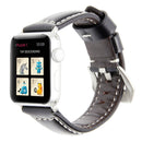 Leather Wrist Watch Band with Stainless Steel Buckle for Apple Watch Series 3 & 2 & 1 42mm(Black)