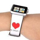 Fashion Simple Heart Pattern Genuine Leather Wrist Watch Band for Apple Watch Series 3 & 2 & 1 38mm