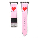 Fashion Simple Heart Pattern Genuine Leather Wrist Watch Band for Apple Watch Series 3 & 2 & 1 42mm