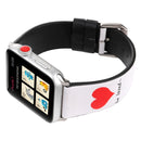 Fashion Simple Heart Pattern Genuine Leather Wrist Watch Band for Apple Watch Series 3 & 2 & 1 42mm