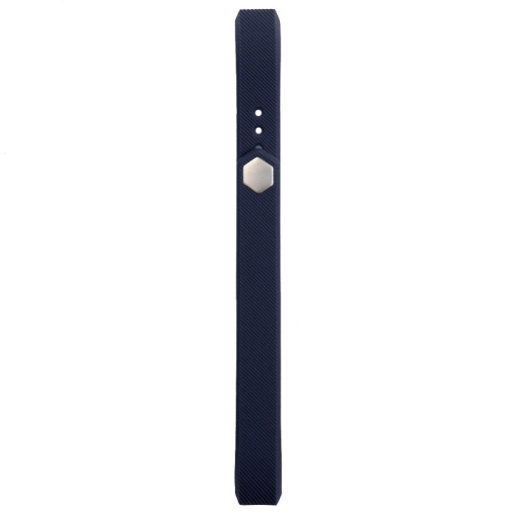 For Fitbit Alta Watch Oblique Texture Silicone Watchband, Large Size, Length: about 22cm(Dark Blue)