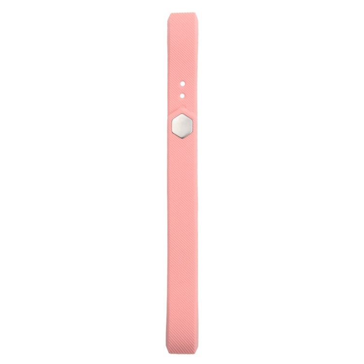 For Fitbit Alta Watch Oblique Texture Silicone Watchband, Large Size, Length: about 22cm(Pink)