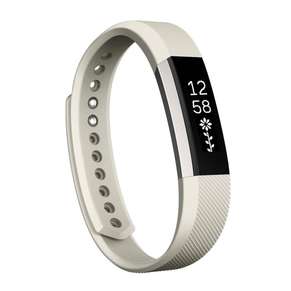 For Fitbit Alta Watch Oblique Texture Silicone Watchband, Large Size, Length: about 22cm(Beige)