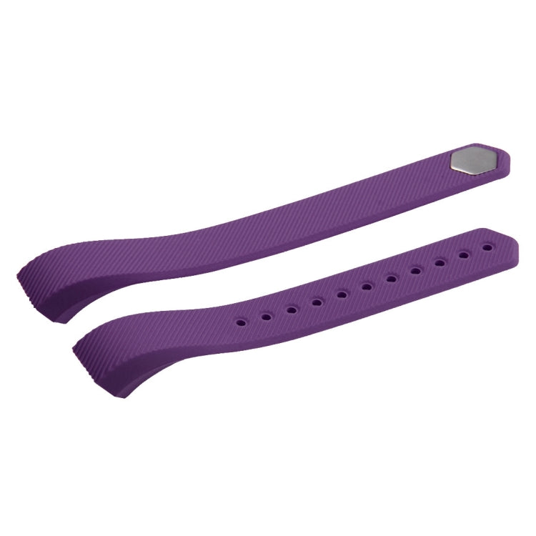 For Fitbit Alta Watch Oblique Texture Silicone Watchband, Large Size, Length: about 22cm(Purple)