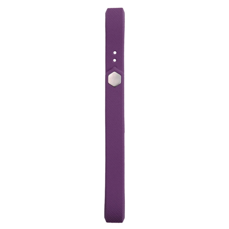 For Fitbit Alta Watch Oblique Texture Silicone Watchband, Large Size, Length: about 22cm(Purple)