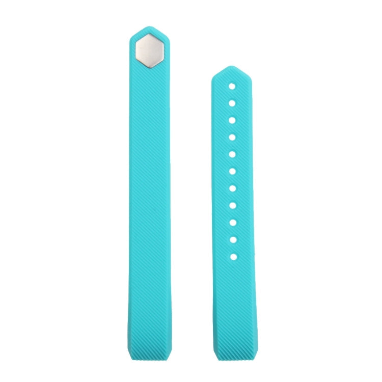 For Fitbit Alta Watch Oblique Texture Silicone Watchband, Large Size, Length: about 22cm(Baby Blue)