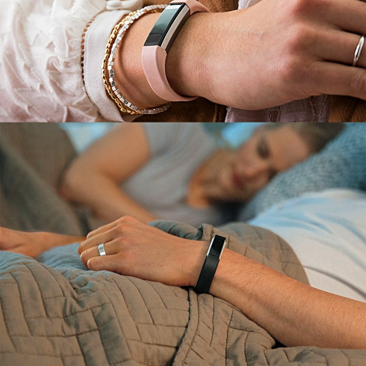 For Fitbit Alta Watch Oblique Texture Silicone Watchband, Large Size, Length: about 22cm(White)
