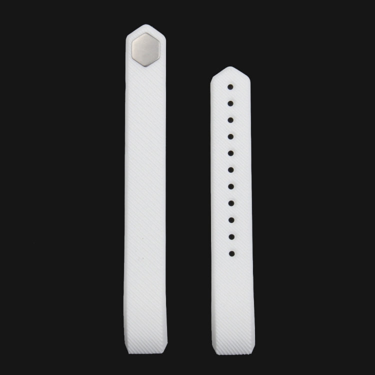 For Fitbit Alta Watch Oblique Texture Silicone Watchband, Large Size, Length: about 22cm(White)