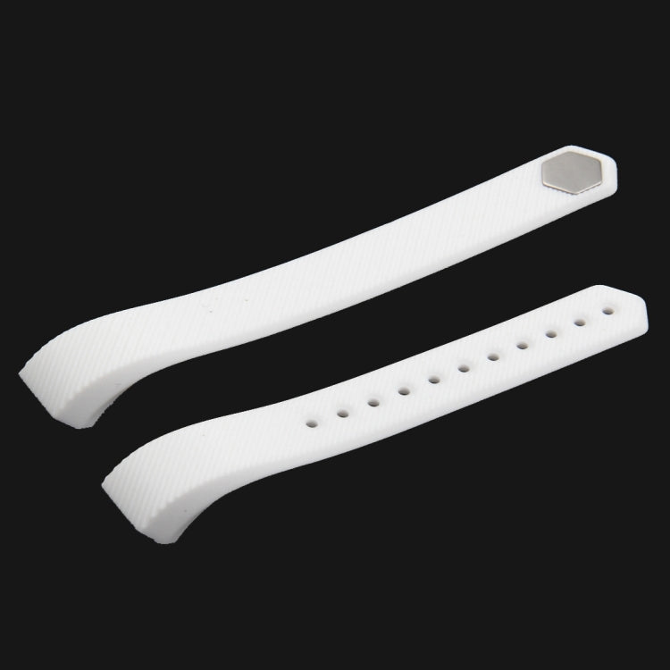 For Fitbit Alta Watch Oblique Texture Silicone Watchband, Large Size, Length: about 22cm(White)