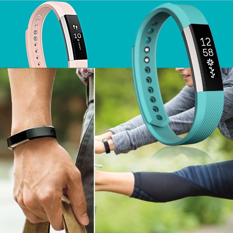 For Fitbit Alta Watch Oblique Texture Silicone Watchband, Large Size, Length: about 22cm(White)