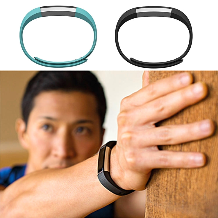 For Fitbit Alta Watch Oblique Texture Silicone Watchband, Large Size, Length: about 22cm(White)