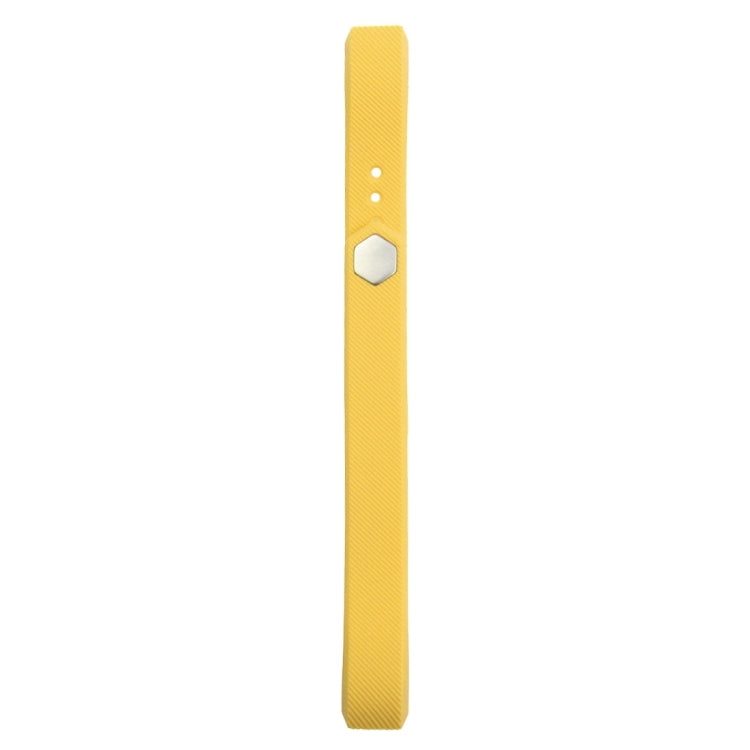 For Fitbit Alta Watch Oblique Texture Silicone Watchband, Large Size, Length: about 22cm(Yellow)