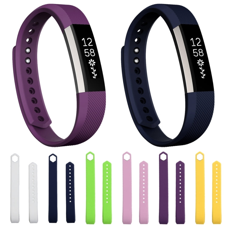 For Fitbit Alta Watch Oblique Texture Silicone Watchband, Small Size, Length: about 18.5cm(White)