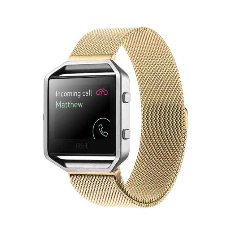 For Fitbit Blaze Watch Loop Magnetic Closure Clasp Stainless Steel Watchband(Gold)