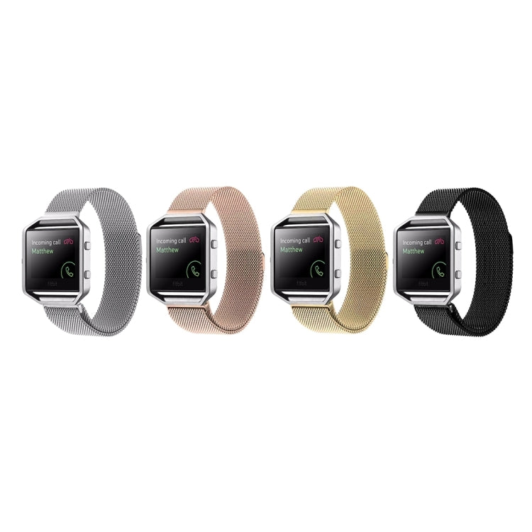 For Fitbit Blaze Watch Loop Magnetic Closure Clasp Stainless Steel Watchband(Silver)