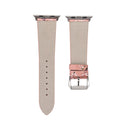 Fashion Plum Blossom Pattern Genuine Leather Wrist Watch Band for Apple Watch Series 3 & 2 & 1 38mm(Pink)