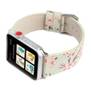 Fashion Plum Blossom Pattern Genuine Leather Wrist Watch Band for Apple Watch Series 3 & 2 & 1 38mm