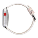 Fashion Plum Blossom Pattern Genuine Leather Wrist Watch Band for Apple Watch Series 3 & 2 & 1 38mm(White)