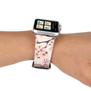 Fashion Plum Blossom Pattern Genuine Leather Wrist Watch Band for Apple Watch Series 3 & 2 & 1 38mm(White)