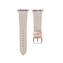 Fashion Plum Blossom Pattern Genuine Leather Wrist Watch Band for Apple Watch Series 3 & 2 & 1 38mm(Yellow)