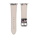 Fashion Plum Blossom Pattern Genuine Leather Wrist Watch Band for Apple Watch Series 3 & 2 & 1 42mm(Black)