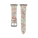 Fashion Plum Blossom Pattern Genuine Leather Wrist Watch Band for Apple Watch Series 3 & 2 & 1 42mm