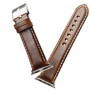 Denior Oil Wax Retro Watch Leather Watch Band for Apple Watch Series 7 45mm / 6 & SE & 5 & 4 44mm / 3 & 2 & 1 42mm (Brown)