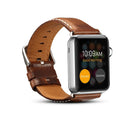 Denior Oil Wax Retro Watch Leather Watch Band for Apple Watch Series 7 45mm / 6 & SE & 5 & 4 44mm / 3 & 2 & 1 42mm (Brown)