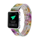 Print Milan Steel Wrist Watch Band for Apple Watch Series 3 & 2 & 1 42mm (Colored Chrysanthemum)