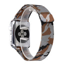 Print Milan Steel Wrist Watch Band for Apple Watch Series 3 & 2 & 1 42mm (Camouflage Coffee)