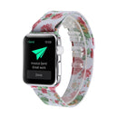 Print Milan Steel Wrist Watch Band for Apple Watch Series 3 & 2 & 1 42mm (Peony)