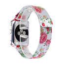 Print Milan Steel Wrist Watch Band for Apple Watch Series 3 & 2 & 1 42mm (Peony)