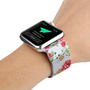 Print Milan Steel Wrist Watch Band for Apple Watch Series 3 & 2 & 1 42mm (Peony)