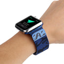 Print Milan Steel Wrist Watch Band for Apple Watch Series 3 & 2 & 1 42mm (Camouflage Blue)