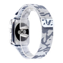 Print Milan Steel Wrist Watch Band for Apple Watch Series 3 & 2 & 1 42mm (Camouflage Silver)