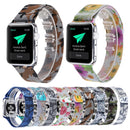 Print Milan Steel Wrist Watch Band for Apple Watch Series 3 & 2 & 1 42mm (Colored Chrysanthemum)