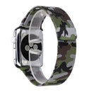 Print Milan Steel Wrist Watch Band for Apple Watch Series 3 & 2 & 1 38mm (Camouflage Army Green)