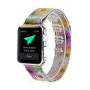 Print Milan Steel Wrist Watch Band for Apple Watch Series 3 & 2 & 1 38mm (Colored Chrysanthemum)