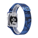 Print Milan Steel Wrist Watch Band for Apple Watch Series 3 & 2 & 1 38mm (Camouflage Blue)