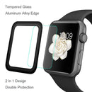 ENKAY Hat-Prince for Apple Watch Series 1 / 2 / 3 38mm 0.2mm 9H Surface Hardness 3D Explosion-proof Aluminum Alloy Edge Full Screen Tempered Glass Screen Film
