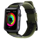 Jeep Style Nylon Wrist Watch Band with Stainless Steel Buckle for Apple Watch Series 3 & 2 & 1 38mm(Army Green)